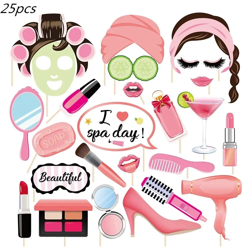 130*220cm Spa Make Up Theme Tablecloth Decoration Kids Girls Birthday Party Makeup Disposable Table Cover Baby Shower Supplies