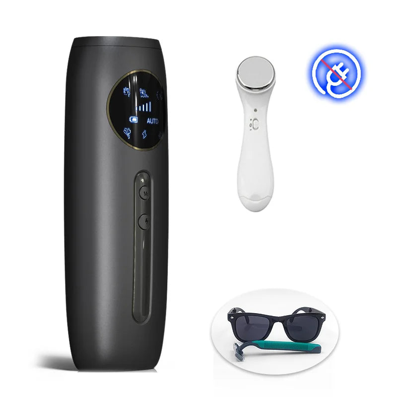 Rechargeable Laser Hair Removal Sapphire Cooling Auto Permanent Painless Bikinis Trimmer in Home Icy Cold Wireless IPL Epilator