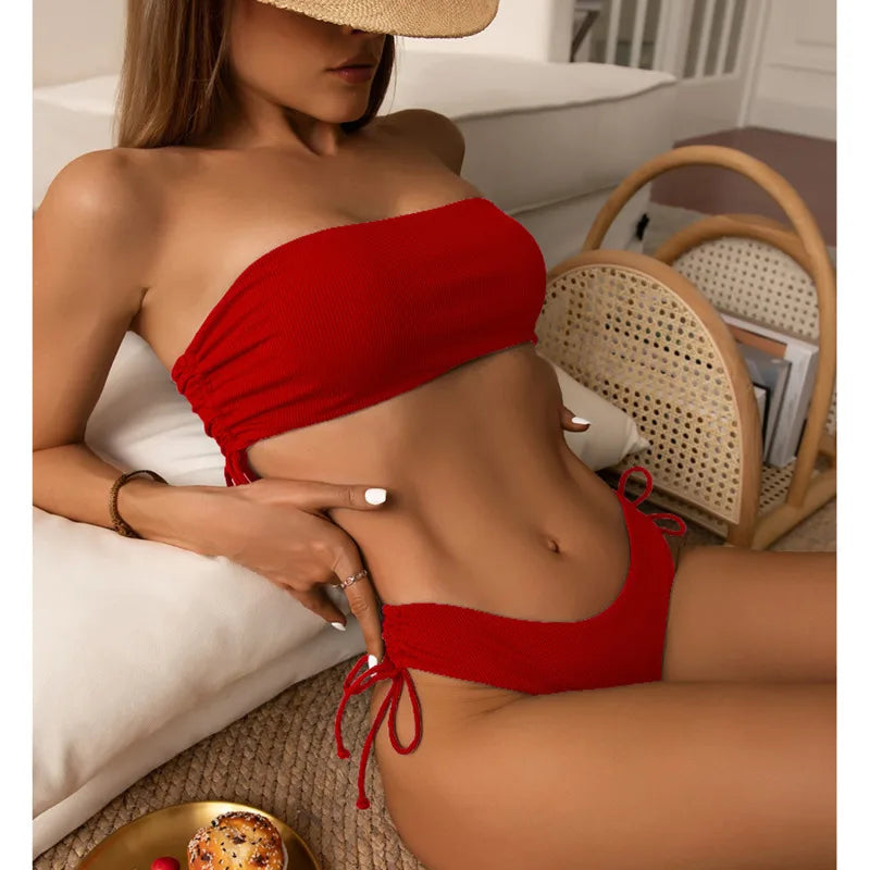 Sexy Solid Bikinis Women's Swimwear Push Up Female Swimsuit Swimming Bathing Suits Brazilian Girls Bikini Set Beach Wear Bather
