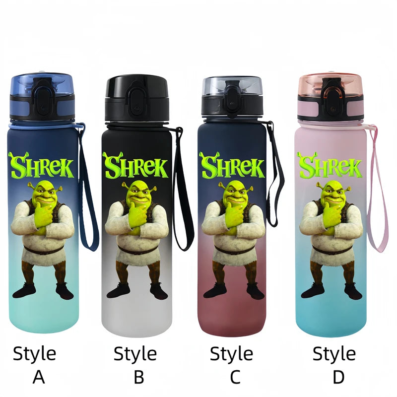 Shrek 650ml Cartoon Characters Portable Water Cup Large Capacity Outdoor Plastic Leak-proof Water Bottle Children's Gift