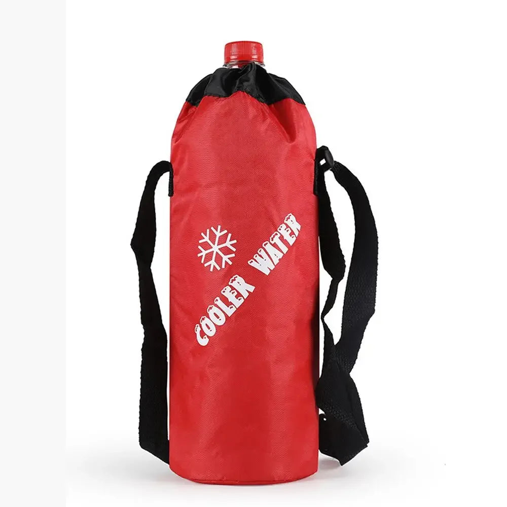 1PC Drawstring Water Bottle Pouch High Capacity Insulated Cooler Bag Outdoor Traveling Camping Hiking Water Bags