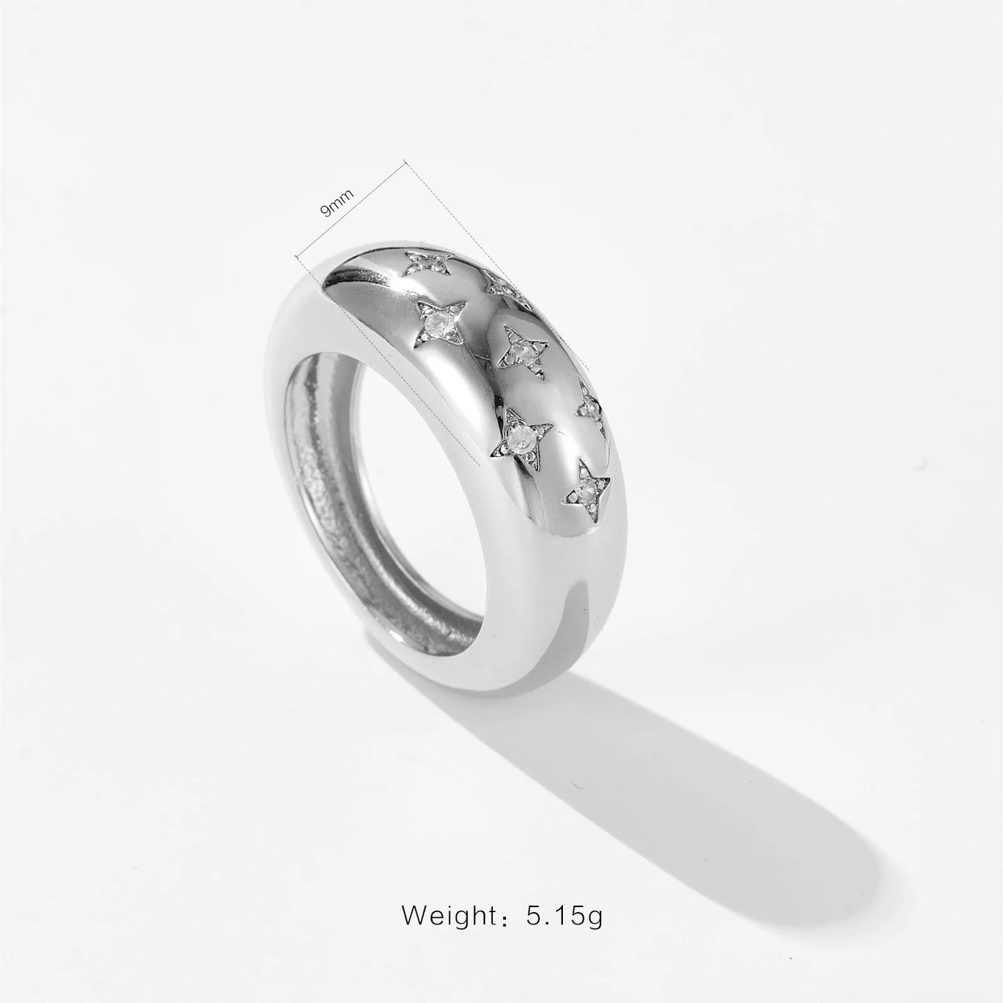 DPLAOPA 925 Sterling Silver Gold LA Dome CZ Zircon Star Ring Luxury Jewelry Screw Fine Jewelry Fashion Round Wedding Jewels