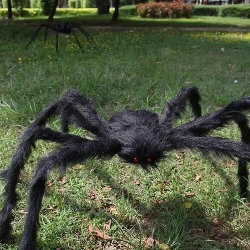 30cm/75cm Halloween Giant Black Plush Spider Decoration Haunted House Prop Indoor Outdoor Decor Halloween Decoration