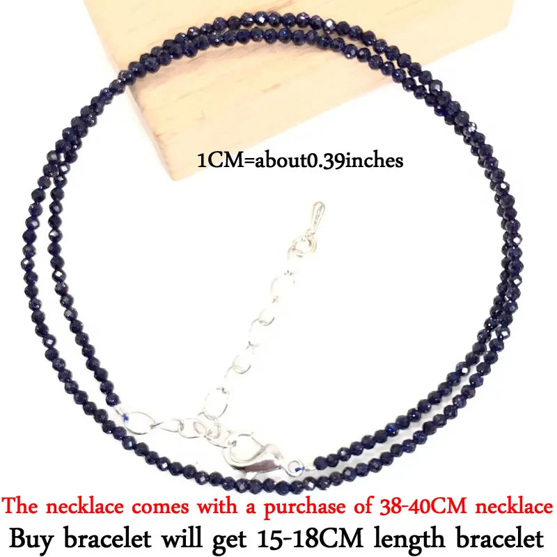 2-3mm Natural Stone Beaded Necklace Handmade Mini Tourmaline lapis crystal Energy Healing Female Bracelet for Women Jewelry Gift
