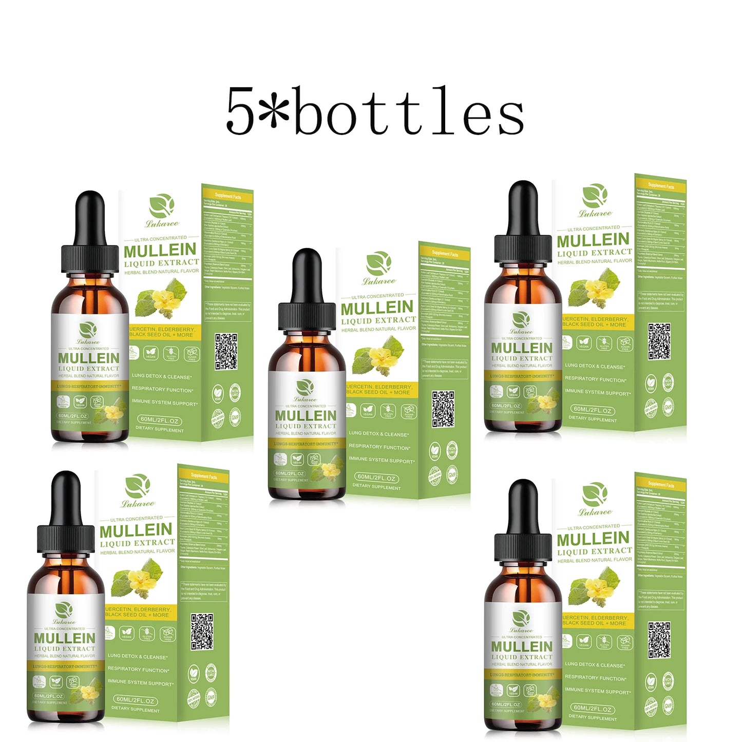 Mullein Drops for Lungs - Mullein Leaf Extract Supplement - Lung & Bronchial Cleanse - Respiratory Health Support