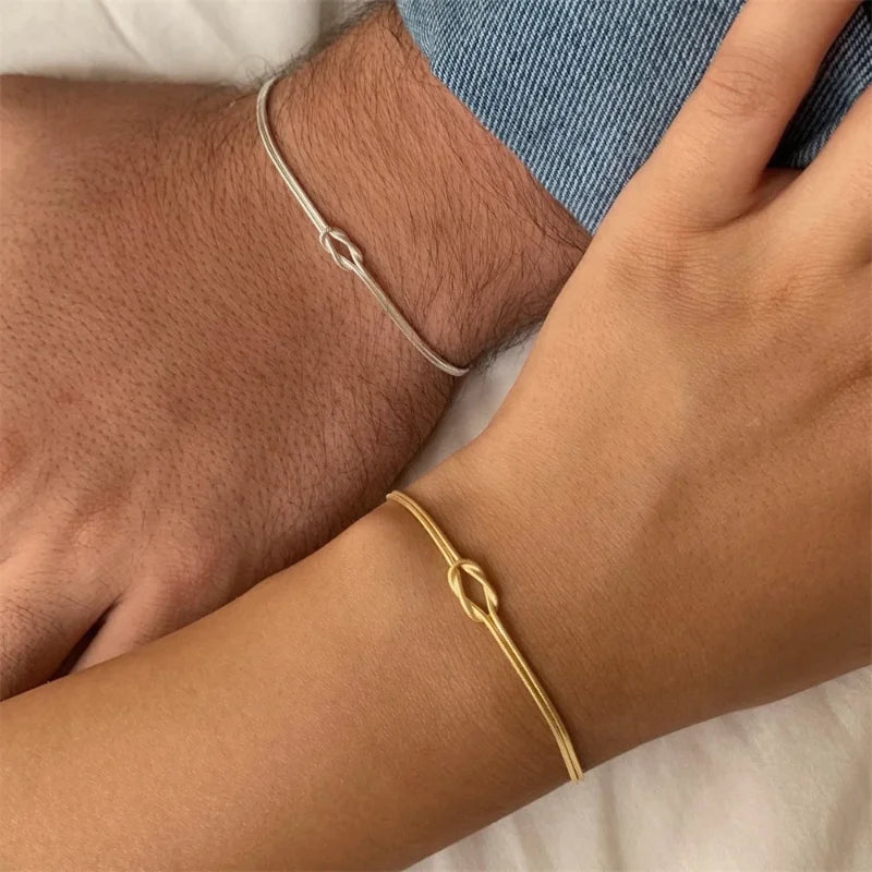 Love Knot Bracelets in 14K Gold Stainless Steel, Couples Best Friend Bracelet, Birthday Gift for BFF, Dainty Friendship Jewelry