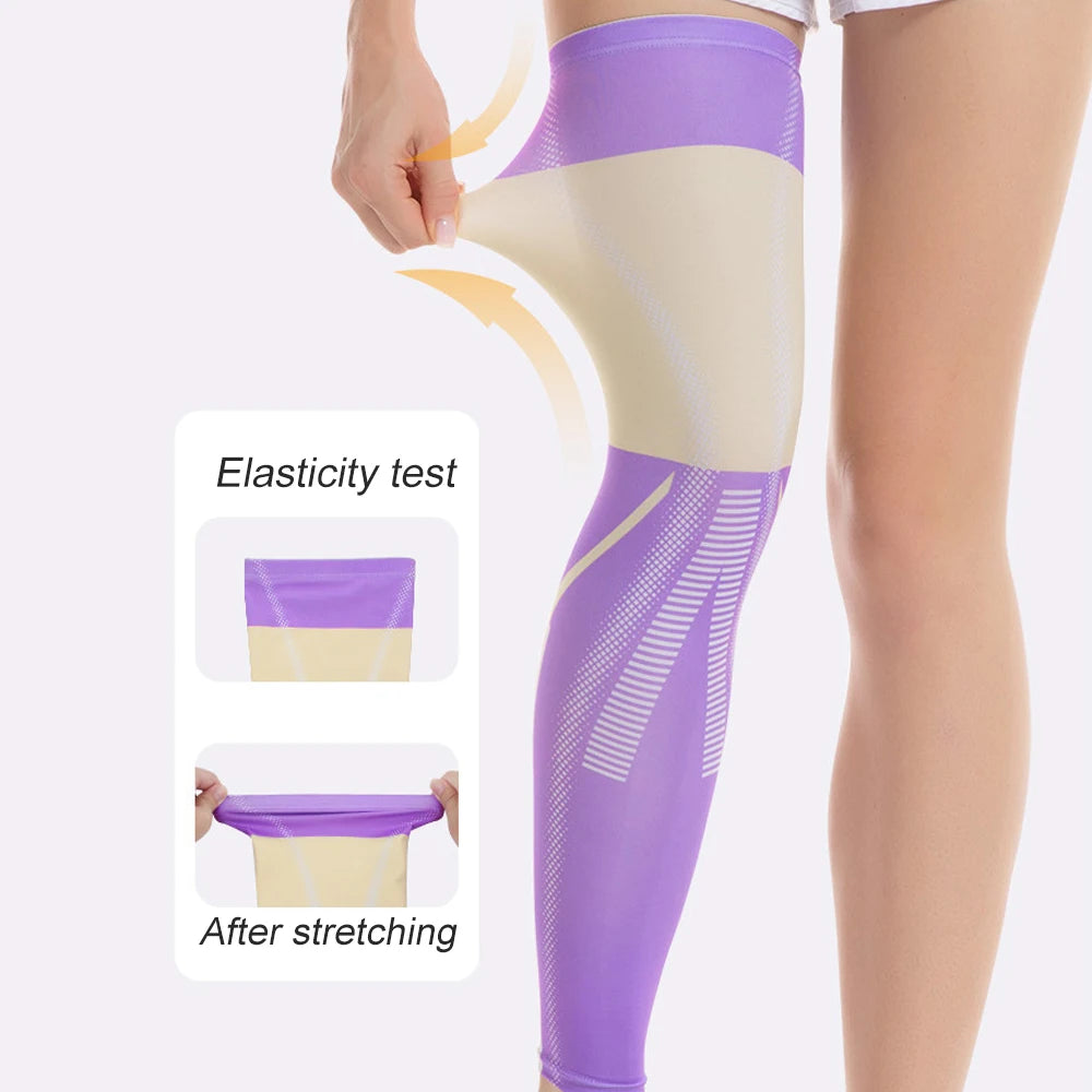 1PCS Sports Compression UV Long Leg Sleeves for Running Basketball Football Cycling and Other Sports for Men, Women, Youth