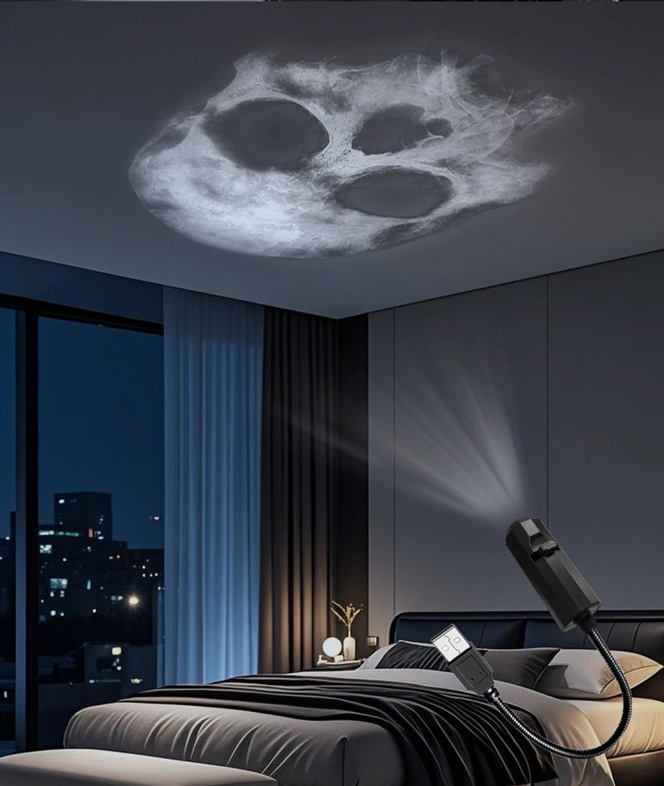 USB Led Night Light Moon Lamp Halloween Christmas Decoration Holiday Ornaments for Bedroom Ceiling Wall Projector Party Lighting