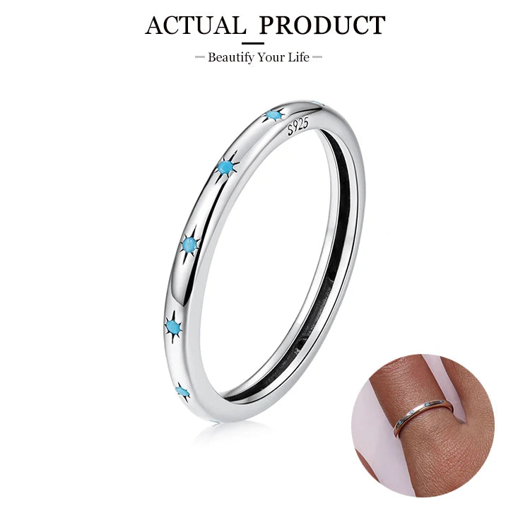 WOSTU European 925 Sterling Silver Simple Rings For Women Wedding Engagement Heart Rings With Zircon Original Female Jewelry