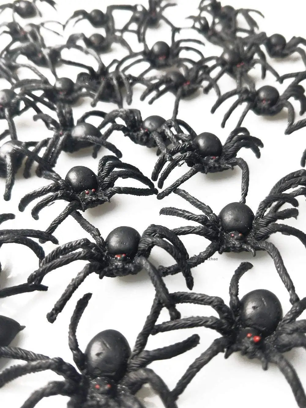 20/50pcs Halloween Spiders Decorations Small Black Plastic Spiders Haunted House Spider Decoration Simulation Tricky Decorations