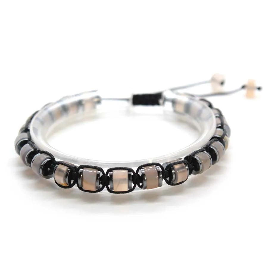 Handmade Braided Crystal Stone Bracelets For Couple Natural Amethyst Tourmaline Rope Macrame Adjustable Women Bracelet Jewelry