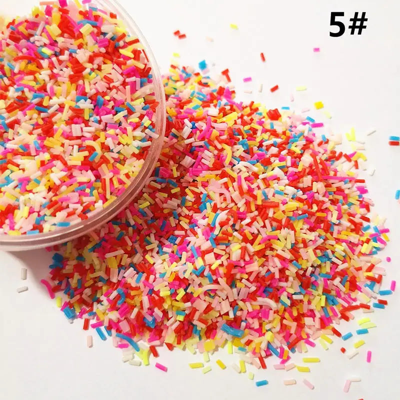 100g DIY Polymer Clay Fake Candy Sweets Sugar Sprinkle Decorations for Fake Cake Dessert Simulation Food Dollhouse Gifts