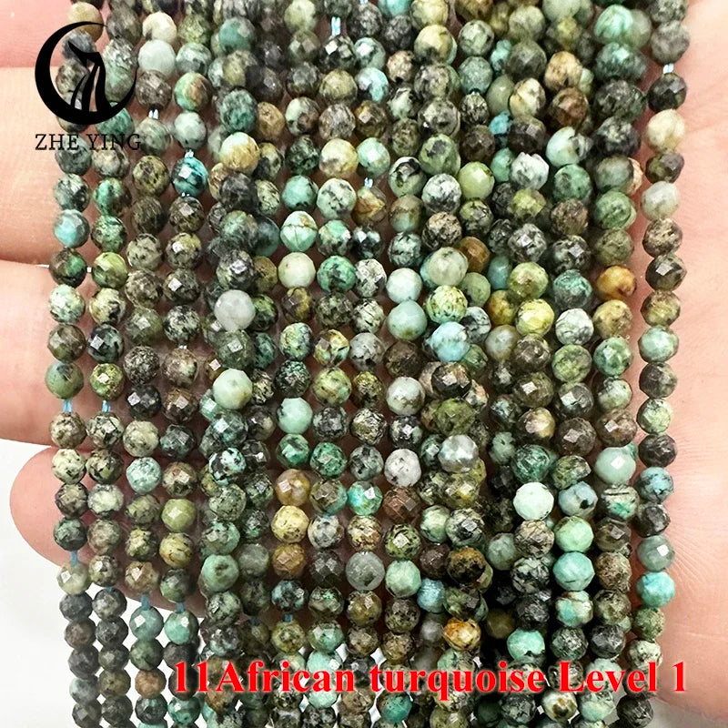 AAA Colorful Tourmaline Stone Beads Loose Spacer Faceted 3mm Beads for Jewelry Making DIY Bracelet Accessories 15''