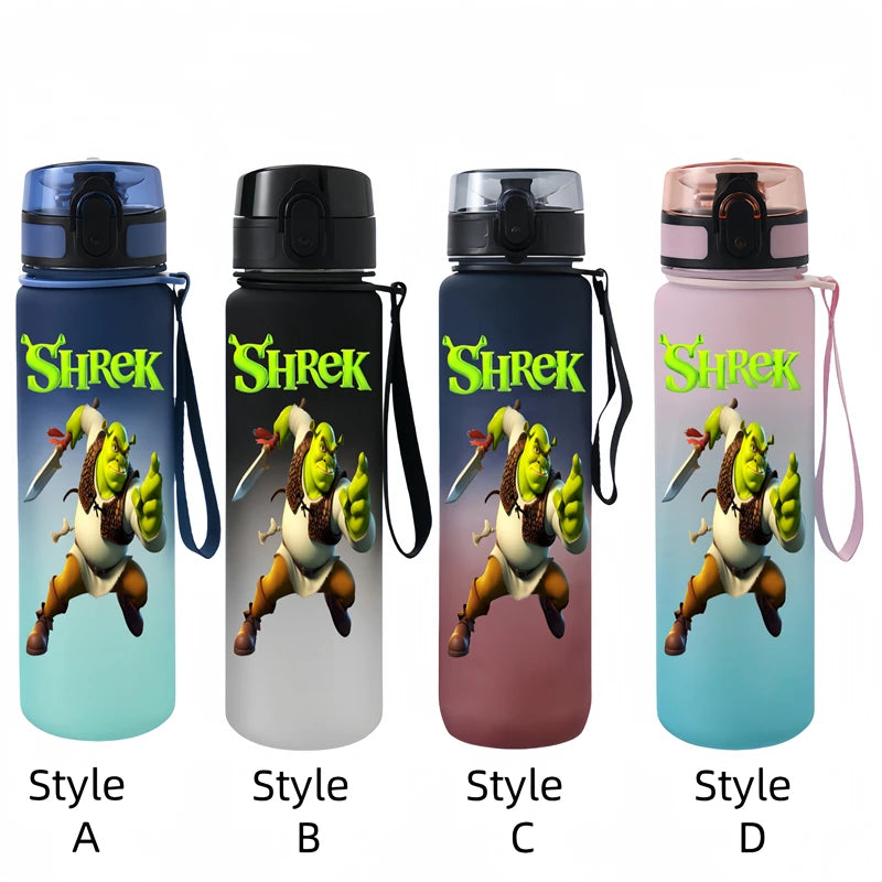 Shrek 650ml Cartoon Characters Portable Water Cup Large Capacity Outdoor Plastic Leak-proof Water Bottle Children's Gift