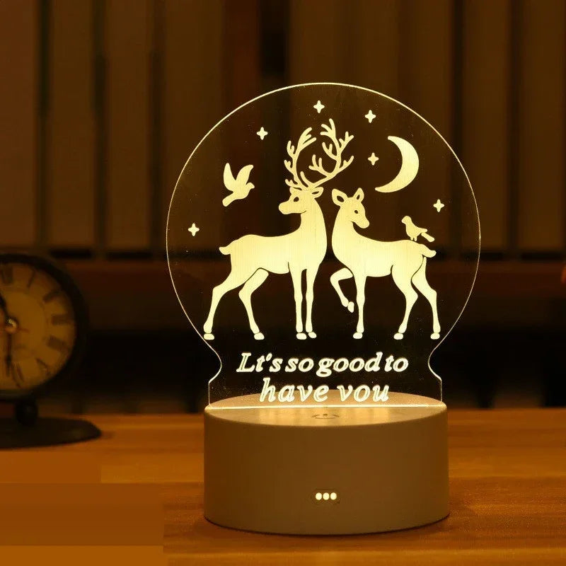 3D Visual Illusion Night Light Visual Creative LED Desk Lamp Changes USB Powered Gift for Kids