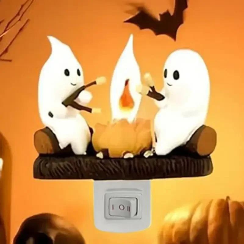 Halloween Decoration 2024 New GHOSTS ROASTING CAMPFIRES MORES Chost Design Lamp Halloween Home Decorations