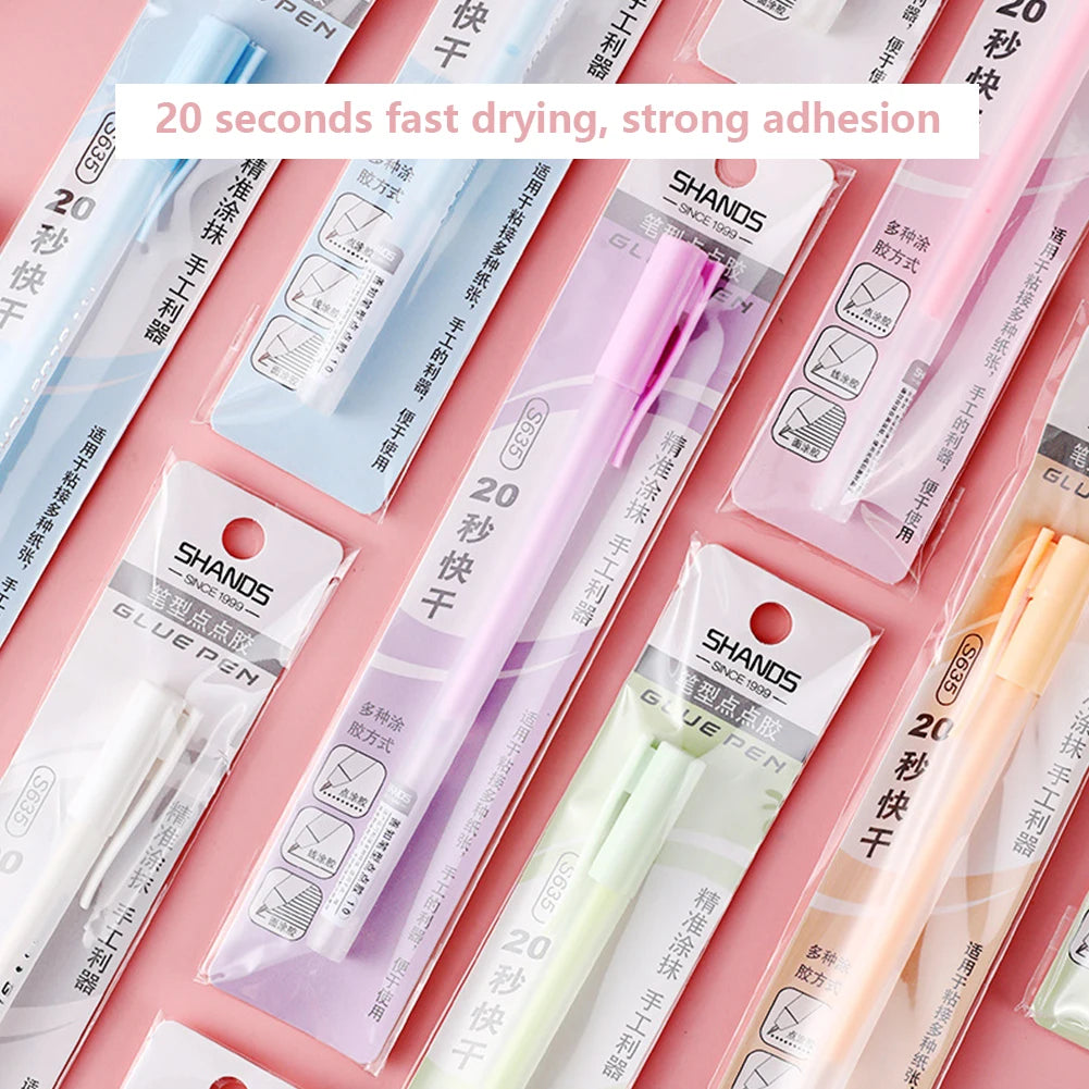 1pc Candy Color Glue Pens 20s Fast Dry Macaron Creative Student Stationery Dispensing ручки Hand Account DIY Material Supplies