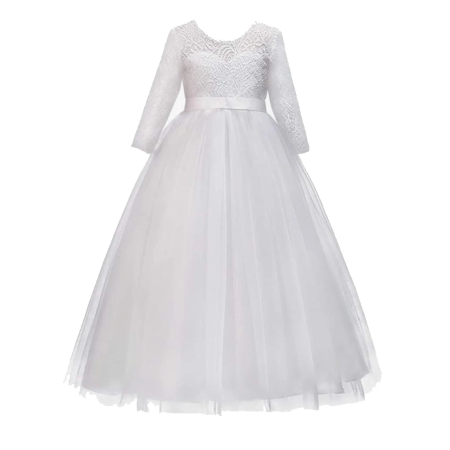 Little Big Girls Spring 3/4 Sleeves Lace Flower Girl Birthday Party Holiday Long Dress KLS1660