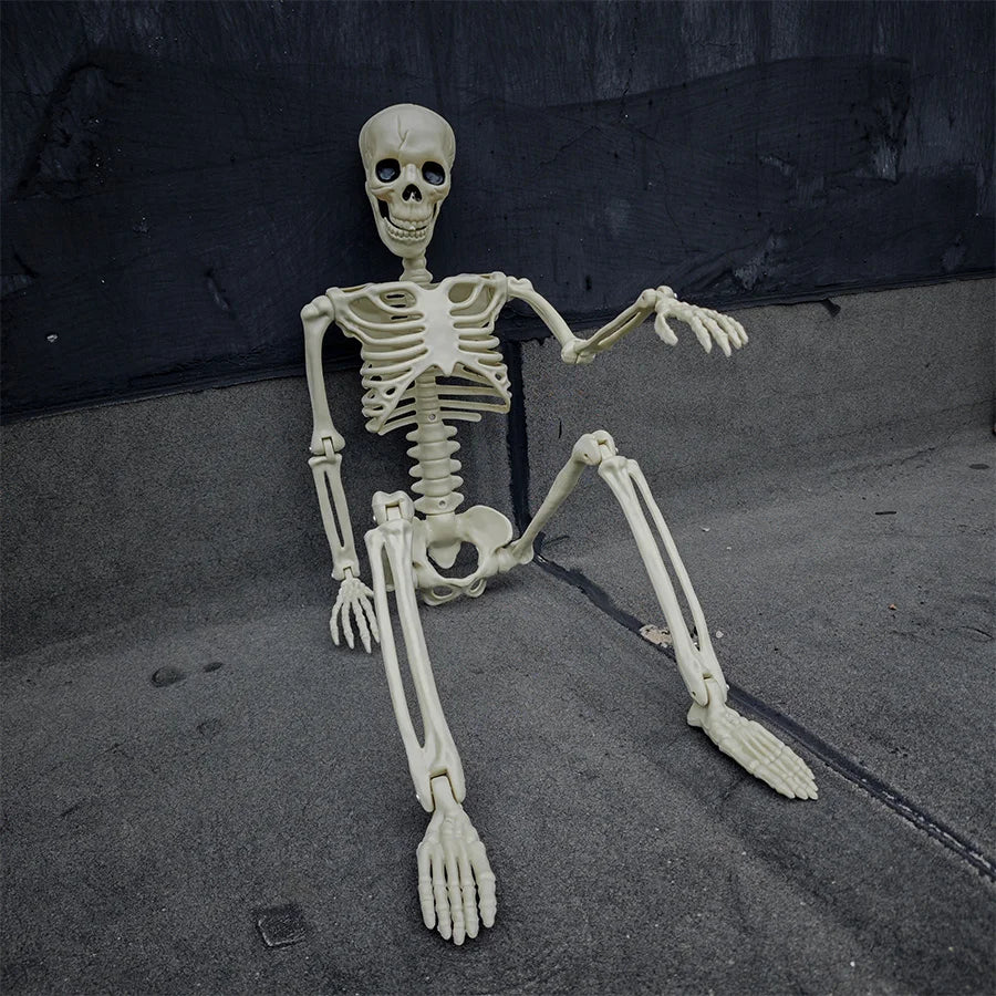 40cm/90cm Home Evil Party Decoration Horror Scary Movable Big Skull Halloween Movable Skeleton Halloween Ornament Toys