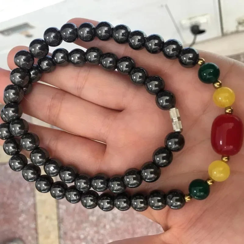 Terahertz energy stone bracelet necklace with red and green agate safety buckle design simple public