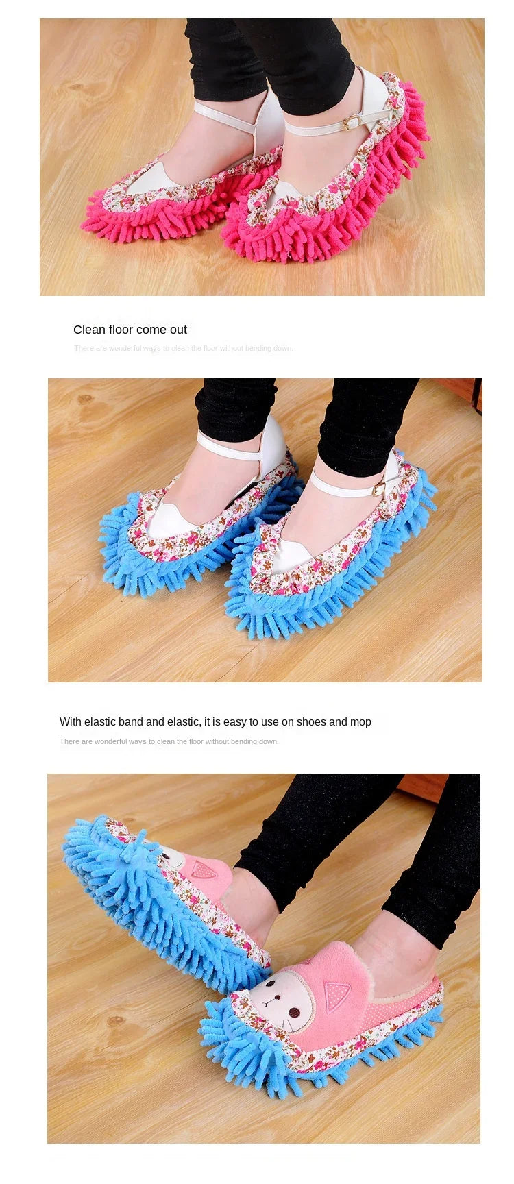 1PCS Floor Dust Cleaning Slippers Shoes Cleaning Cloth Lazy Mopping Shoes Home Floor Cleaning Microfiber Cloth Shoes