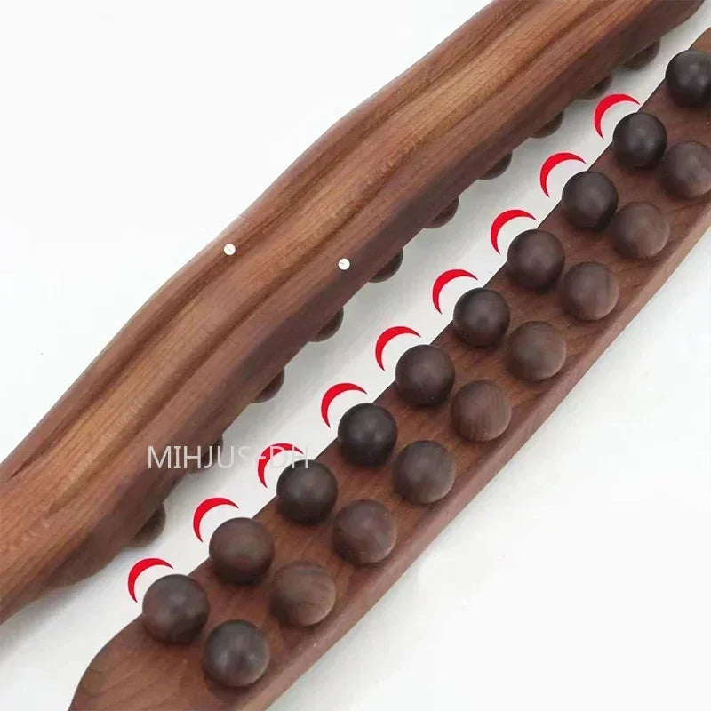 20/8 Beads Gua Sha Massage Stick Back Massage Tendons Wood Scraping Stick Point Treatment Gus A Sha Tool Muscle Relaxing