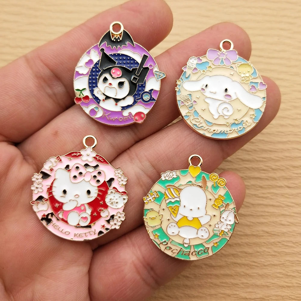 10pcs Cartoon Anime Charm for Jewelry Making Enamel Necklace Bracelet Earring Pendant Diy Accessories Zinc Alloy Gold Plated
