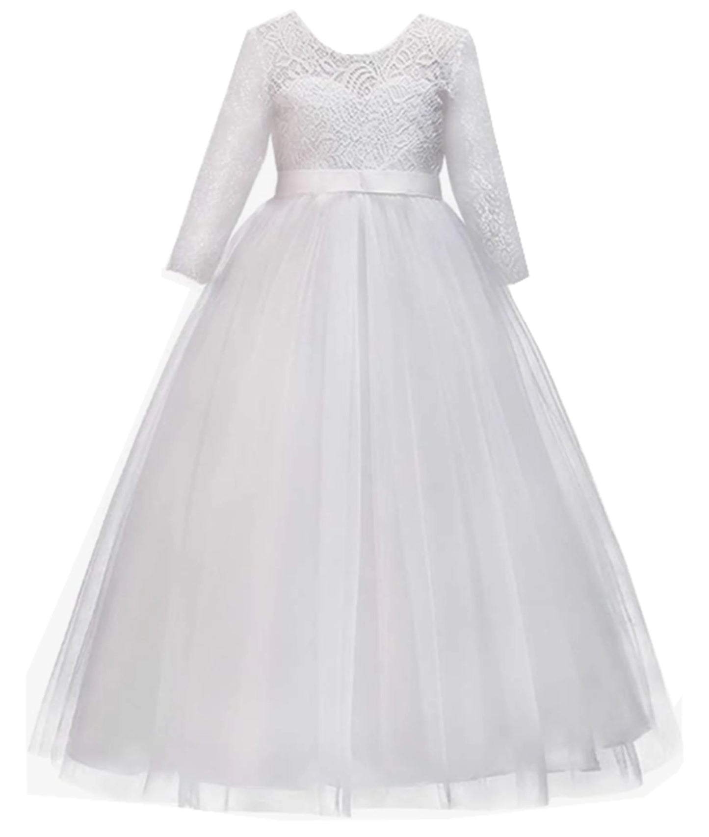 Little Big Girls Spring 3/4 Sleeves Lace Flower Girl Birthday Party Holiday Long Dress KLS1660