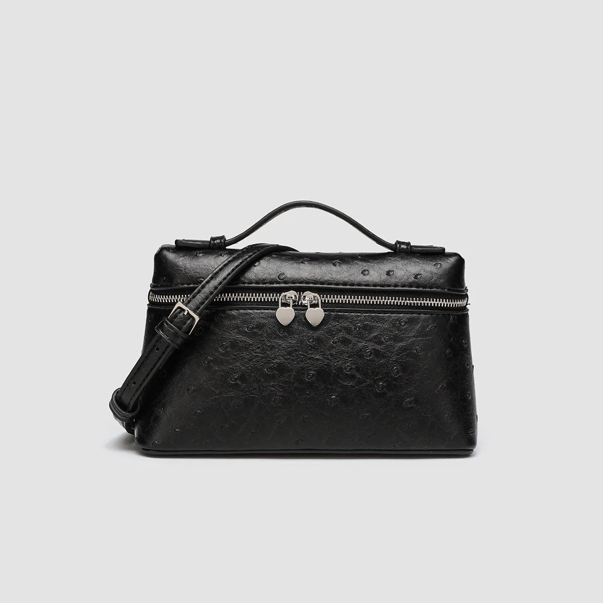 Customizable Name Lunch Box Bag Fashionable Women's Bag Ostrich Pattern Handbag Clutch Bag Women Make Up Pouch With Handle