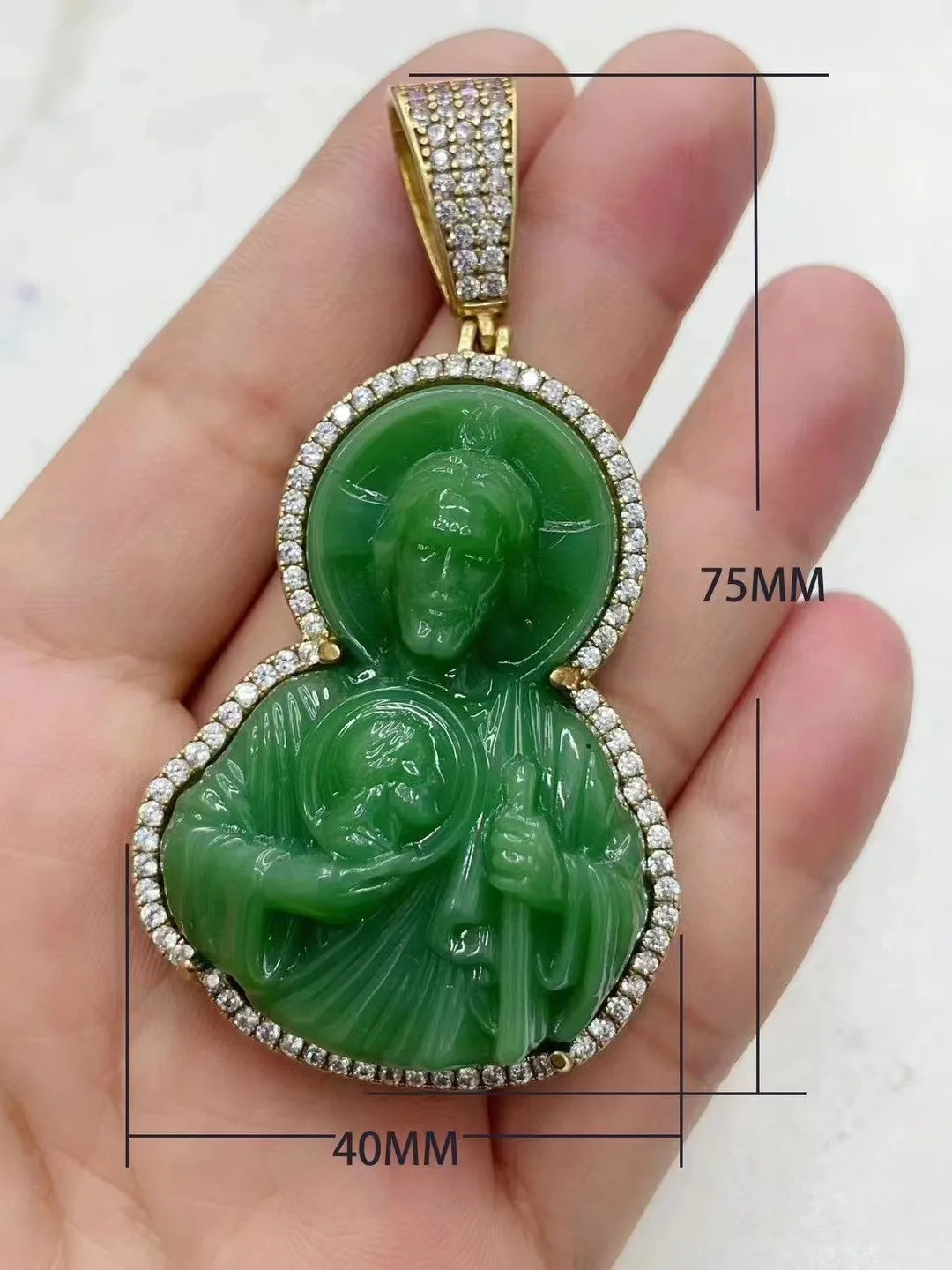 High Quality 4 Color Stone Classic Zirconia St. Jude Judas Pendant Fashion for Man Woman Religious Jewelry Party Birthday Gift