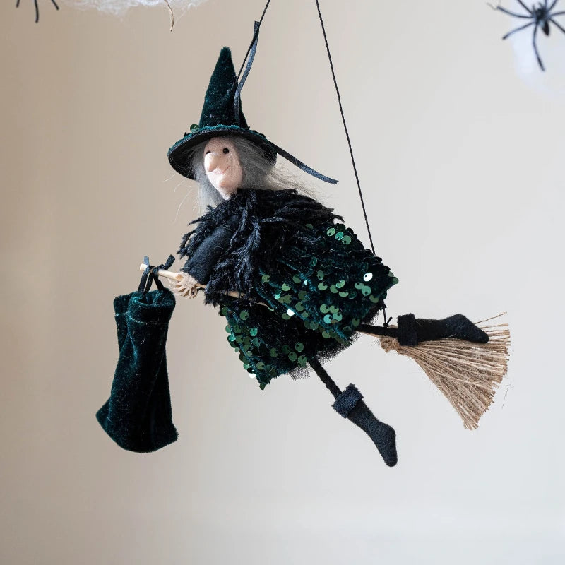 Cute Halloween Witch Pendant Halloween Decoration Home Decor Pumpkin Ghost Witch Hanging Pendant Halloween Creative Gift