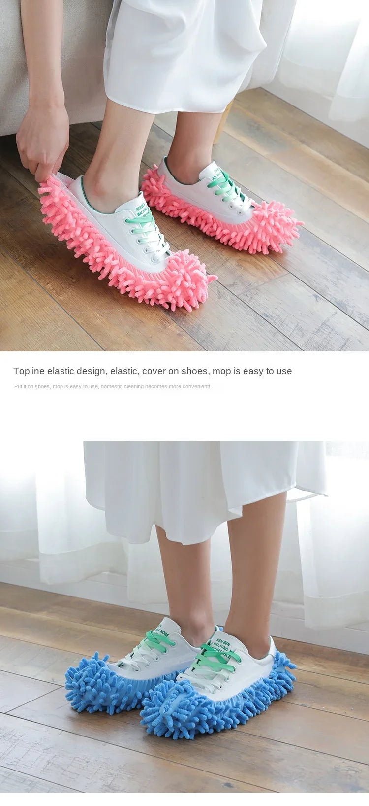 1PCS Floor Dust Cleaning Slippers Shoes Cleaning Cloth Lazy Mopping Shoes Home Floor Cleaning Microfiber Cloth Shoes