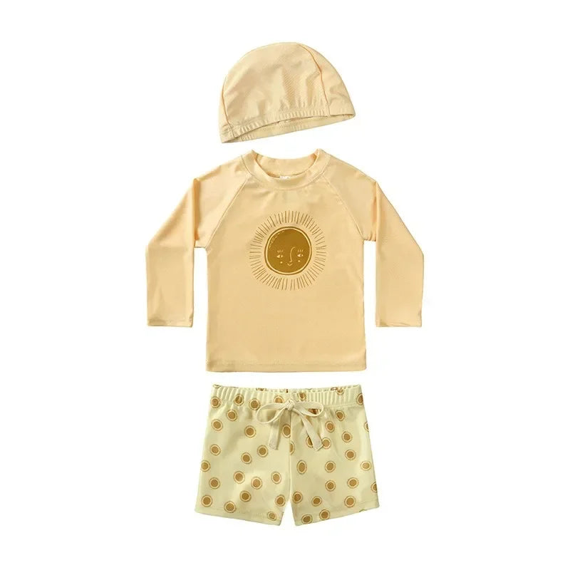 Cute Baby Boys Girls Bikinis Set 2025 Summer Children Beach Wear Ruffle Kids Swimsuit Bathing Suit Printed Swimwear Monokini