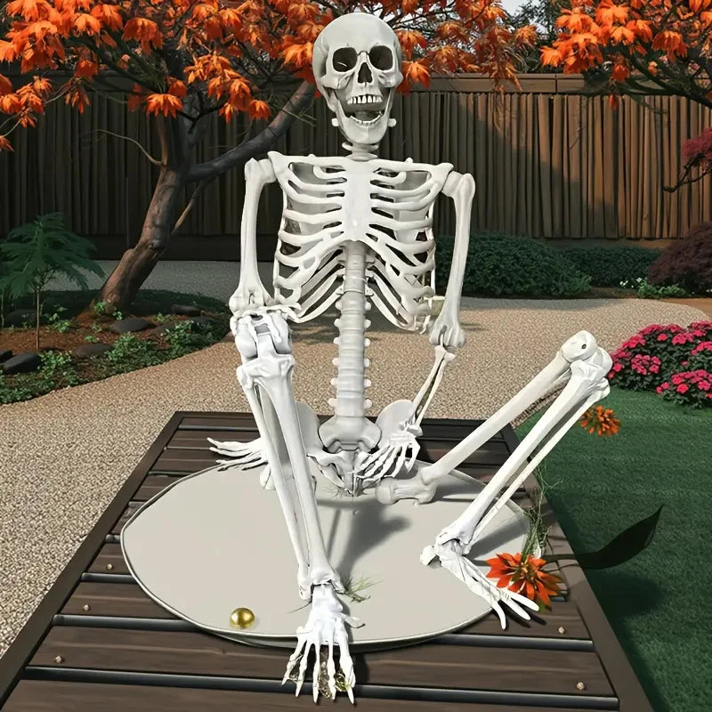 40cm/90cm Home Evil Party Decoration Horror Scary Movable Big Skull Halloween Movable Skeleton Halloween Ornament Toys