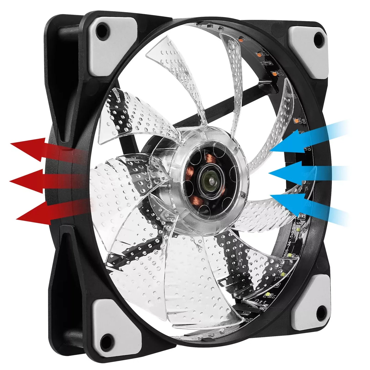 120mm 15 LED Ultra Silent Computer PC Case Cooling Fan 15 LEDs 12V With Rubber Quiet Molex Connector 3 / 4Pin Plug Fans Cooler