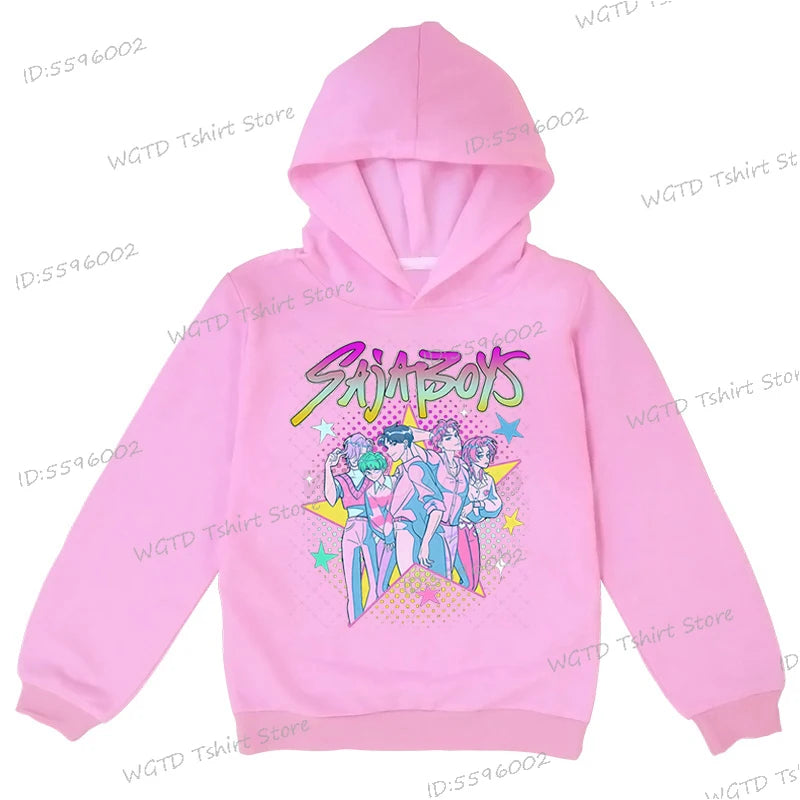 Children's Clothing KPop Demon Hunters Saja Boys Graphic Hoodies 2025 Movie Fashion Casual Hoodie Baby Girls Boys Clothes Gifts