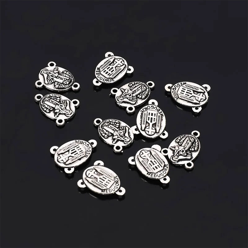 A variety of Christian retro little Virgin Mary connector Spirit Holy Jesus Father Anthony pendant cross bracelet connector 10