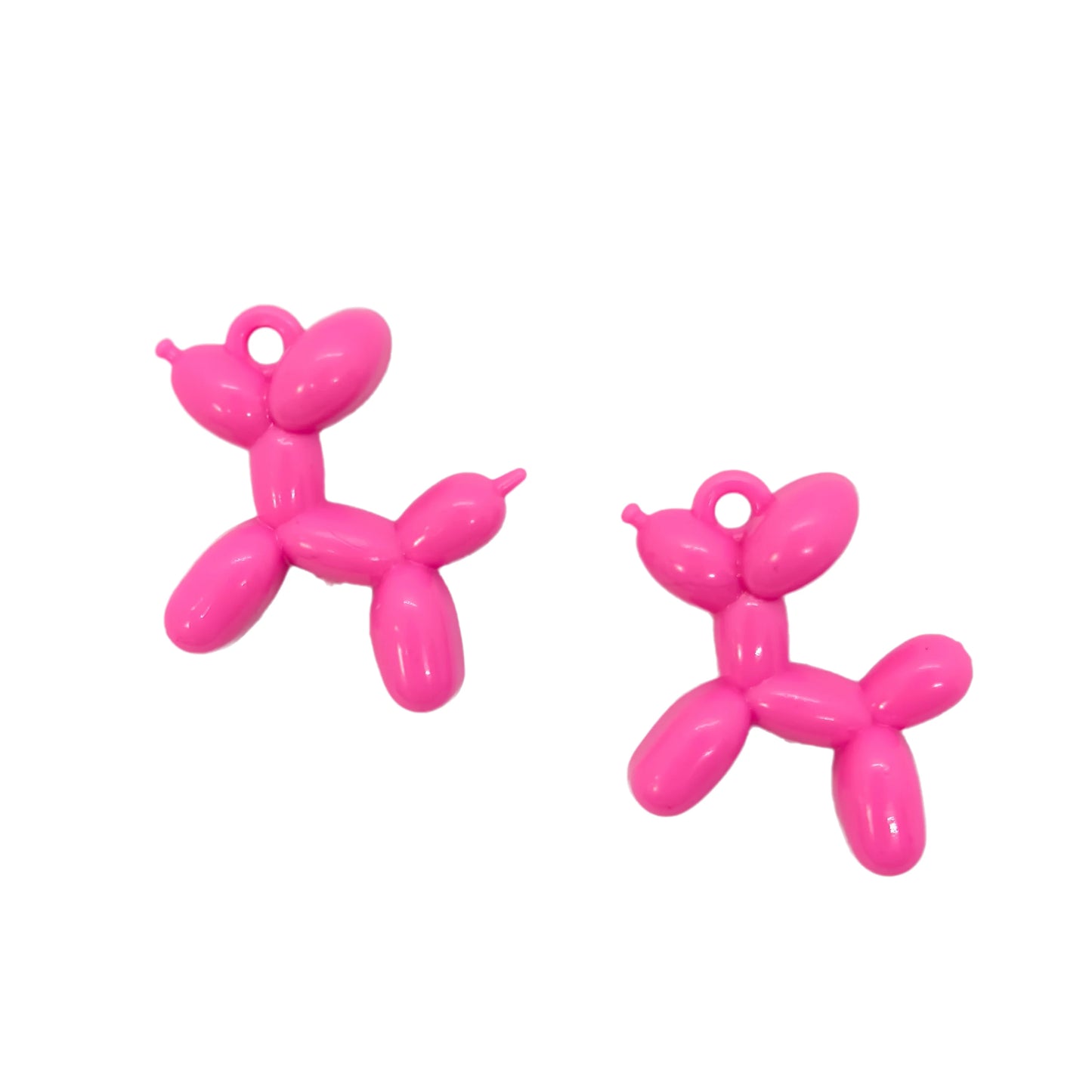 10pcs/Bag tiki hot 34mm Acrylic Jelly Colorful Cartoon 3D cute Balloon Dog DIY Bead Keychain Phone Chain Pendant Accessories