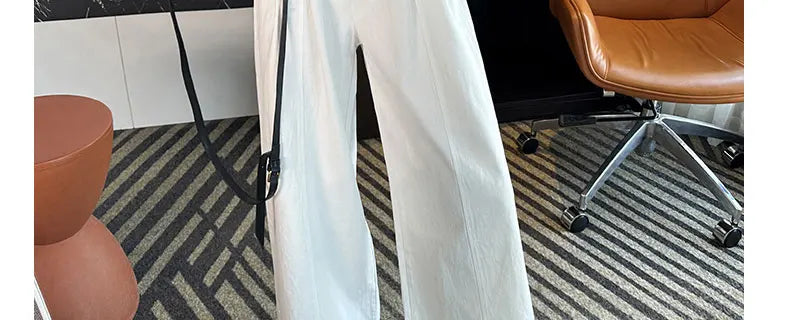 Summer Pregnant Woman Washed Cotton Trousers High Waist Ankle-length Plus Size Maternity Casual Pants Wide Legs Pregnancy Pants