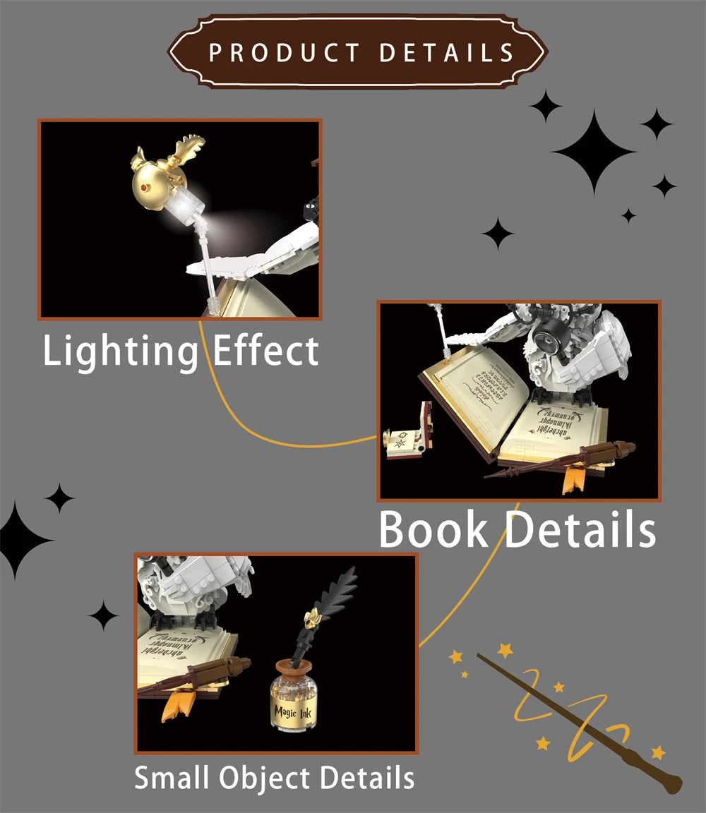 Magic World Owl Professor MOC Building Blocks Set Creative Technical Bricks DIY Toy for Adults Kids Holiday Christmas Gift