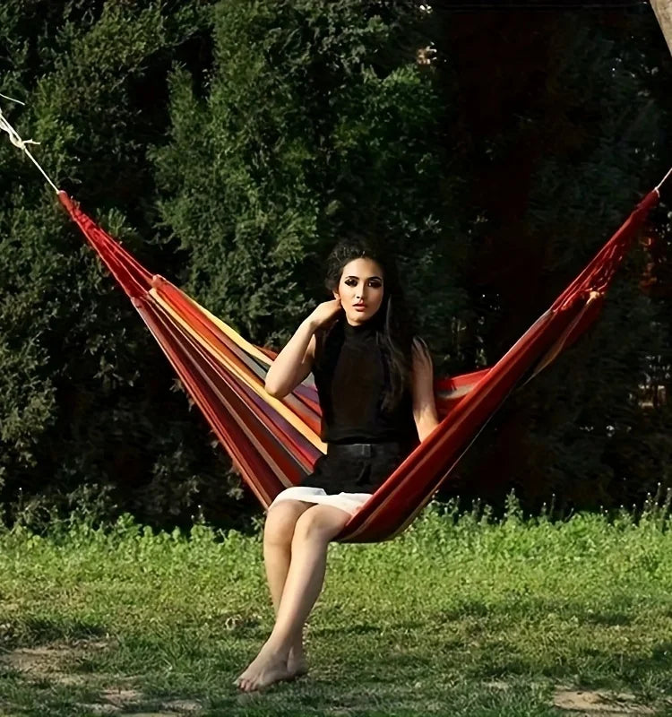 Outdoor Multi-Functional Hammock - Colorful Anti-Flip Design, Garden Leisure Hammock, Equipped with Tree-Friendly Straps and a P