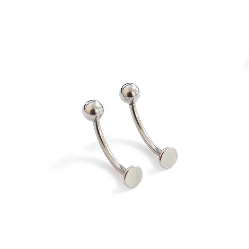 1 Pcs Both End Internal Thead G23 Titanium 14g 6-14mm Belly Button Stud Round Ball Flat Base Suspension Belly Button Ring Pierc
