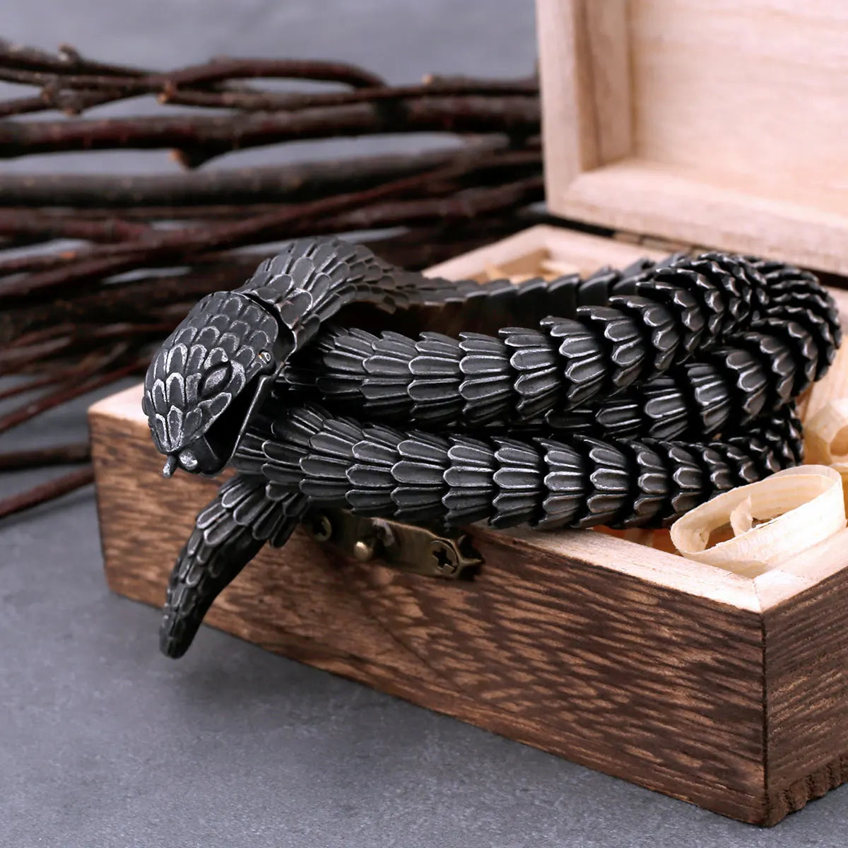 Stainless Steel Viking Ouroboros Necklace Men's Punk Gothic Snake Necklace Fashion Biker Vintage Charm Jewelry Gift Wholesale