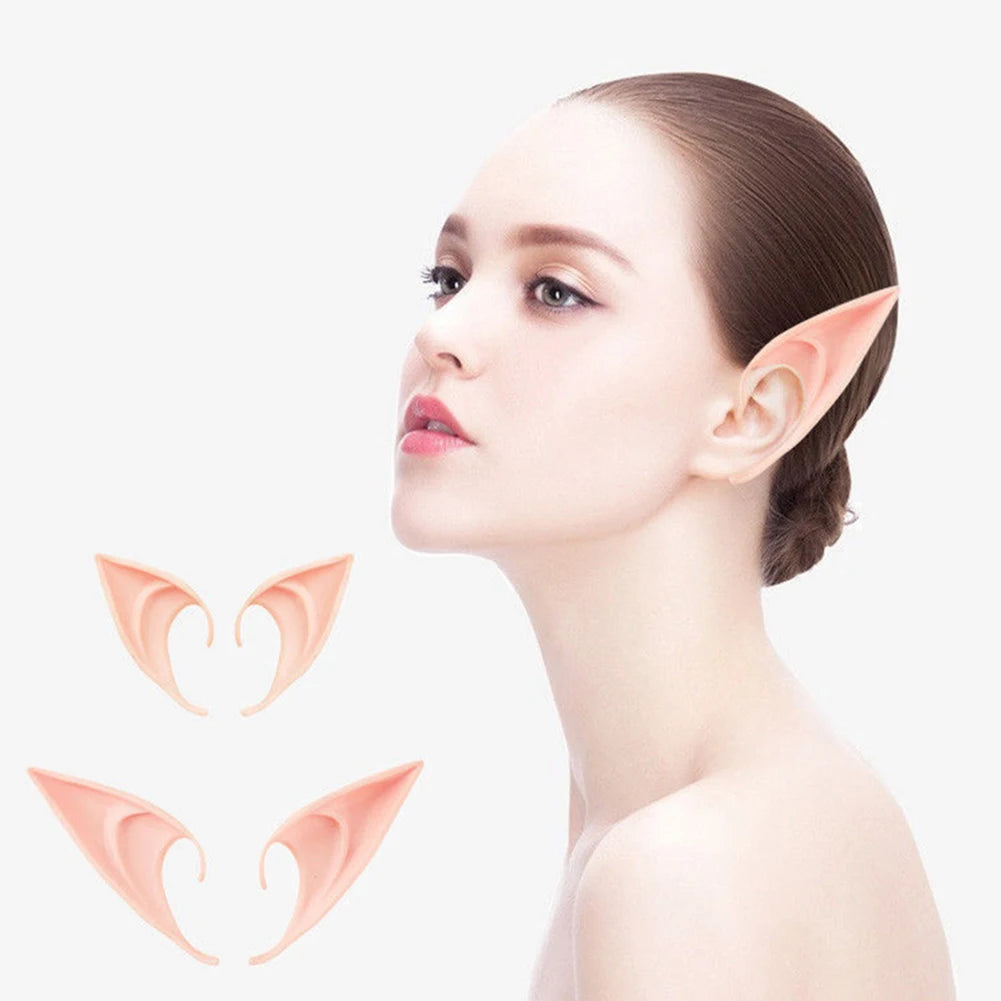 10-1Pair Halloween Angel Elf Ears Fairy Cosplay Latex Ears Halloween Decoration Monster Ears Vampire Cosplay Costume Accessories