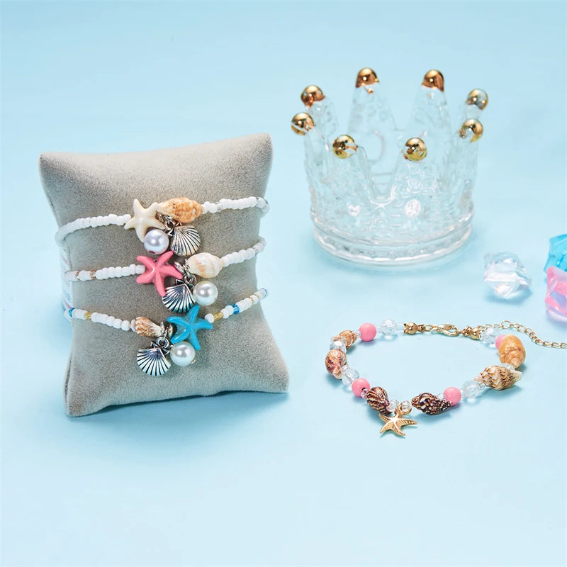 Boho Starfish Conch Bracelet Anklets for Women Cute Adjustable Shell Rice Beads Ankle Bracelets Girls Summer Foot Beach Jewelry