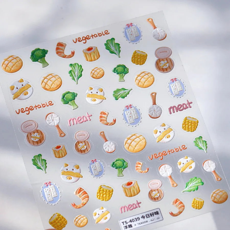 Classic Red Maple Leaves Golden Ginkgo Autumn Harvest 5D Nail Art Sticker Cute Pumpkins Ladybug Mushrooms Adhesive Manicure Deca