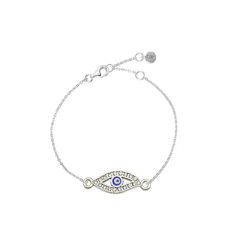 KC 2 Holes Connector Rhinestone Evil Eye Charm For Jewelry Making DIY Bracelet Necklace Bangle Accessories Supplies Wholesale