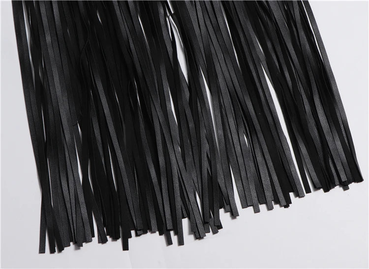 Street Shot Model Style Belt European American Fashion Extra Long Tassel Waistband Women's Waist Seal Leather Cummerbunds Skirt