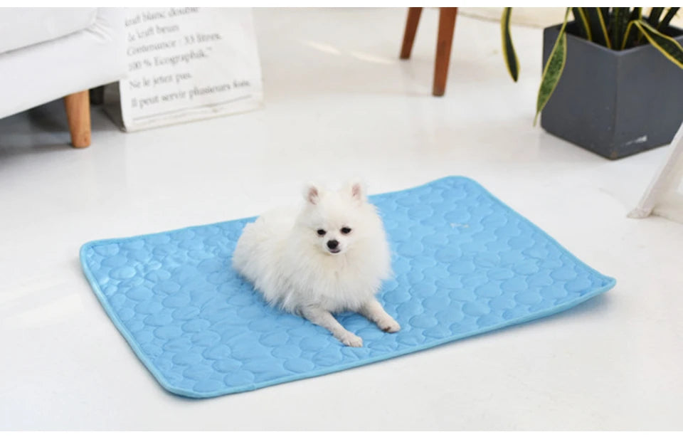 DualPet Dog Cat Summer Cooling Pad Mat Washable Puppy Big Dog Ice Gel Bed Mattress Cool Mascotas Cushion Blanket