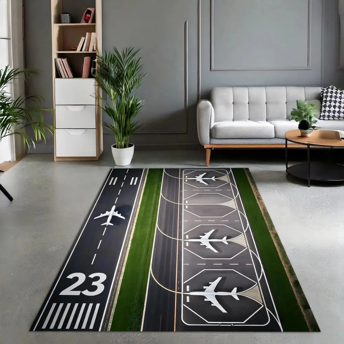 Kids Play Area Rugs Airport Overlooking Map Theme Carpet Living Room Decor Mans Cave Sofa Rug Bedroom Bedside Rug Christmas Gift